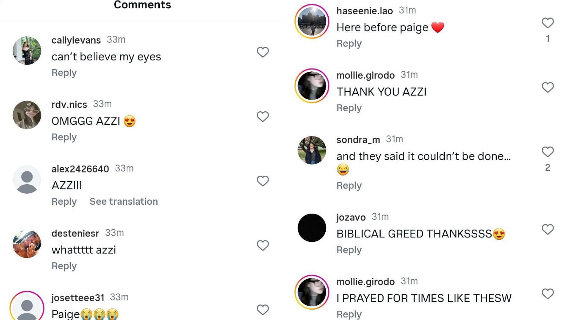 Fans reacted on Instagram to Azzi Fudd's family photos of her recent cruise vacation. Source: Instagram/@azzi35